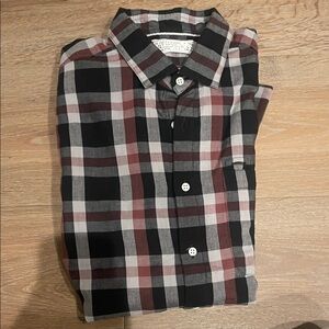 Shipley & Halmos Men's Black and Gray Plaid Shirt